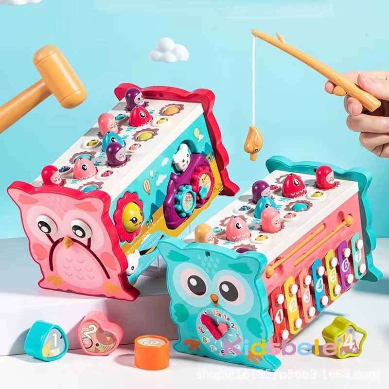 Multifunctional Xylophone Playing Color Fishing Toy Whackamole Toy Digital Clock Preschool Educational Toy for Child C250913