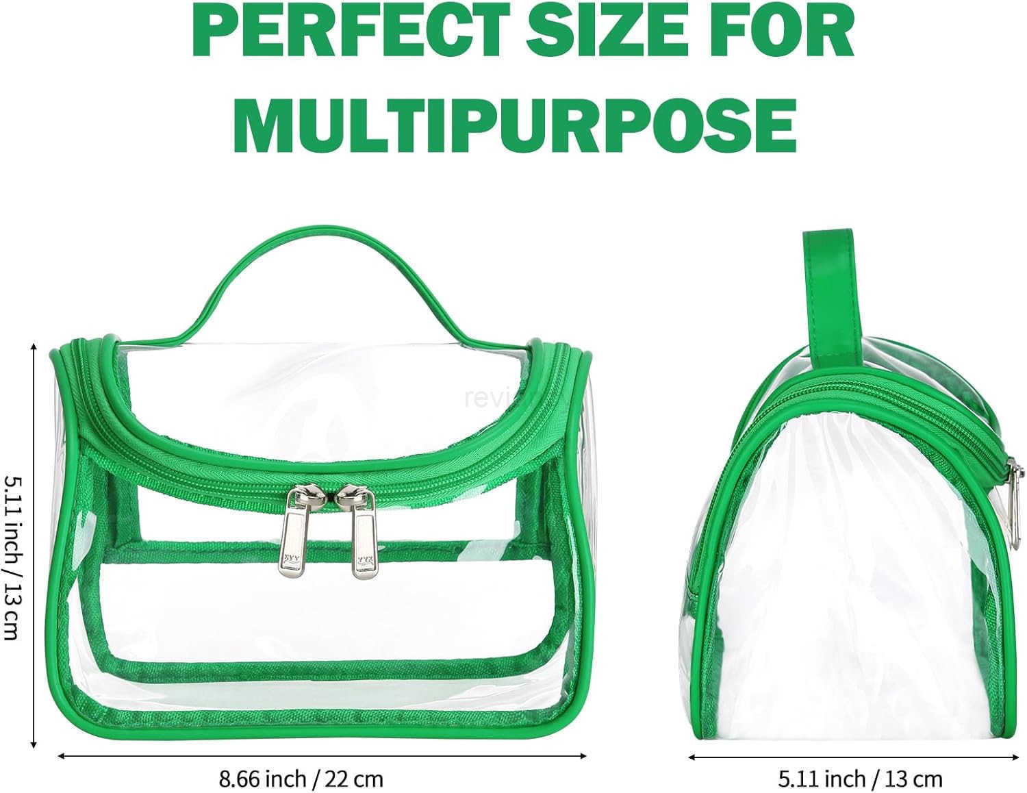 Heavy Duty Clear Cosmetic Bag Waterproof Transparent Travel Makeup Toiletry Organizer Bag Purple1pcsW250913