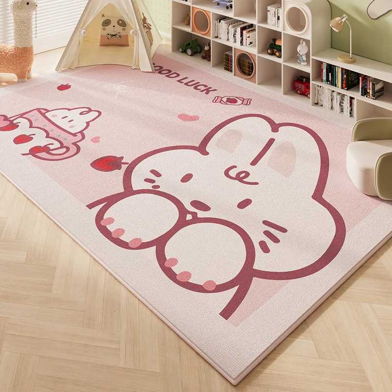 VIKAMA Cartoon Imitation Cashmere Carpet Childrens Floor Mat Living Room NonSlip Reading Area Carpet Baby Bedroom Crawling Mat C250913