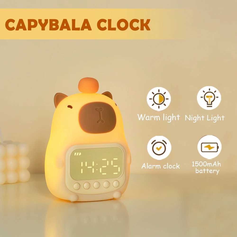 Capybara Night Light Cute Animal Silicone Nursery Nightlights Rechargeable Bedside Table Lamp with Touch Sensor for Kids Bedroom C250913
