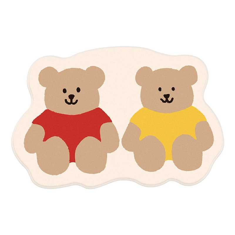 VIKAMA Cartoon Cute Bear Floor Mats Waterproof AntiFouling AntiStatic Sofa Living Room Bedroom Home Decoration Carpet C913 H260226