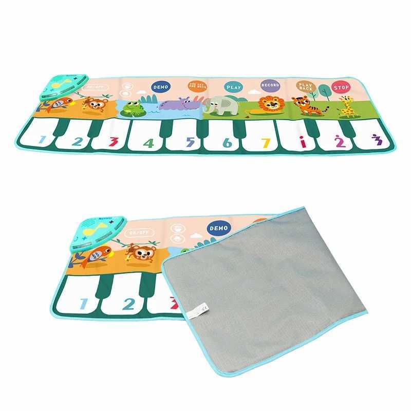 110x36cm Musical Piano Mat for Kids Toddlers Floor Keyboard Dance Mat with 8 Animal Sounds Baby Mat Educational Toys C250913
