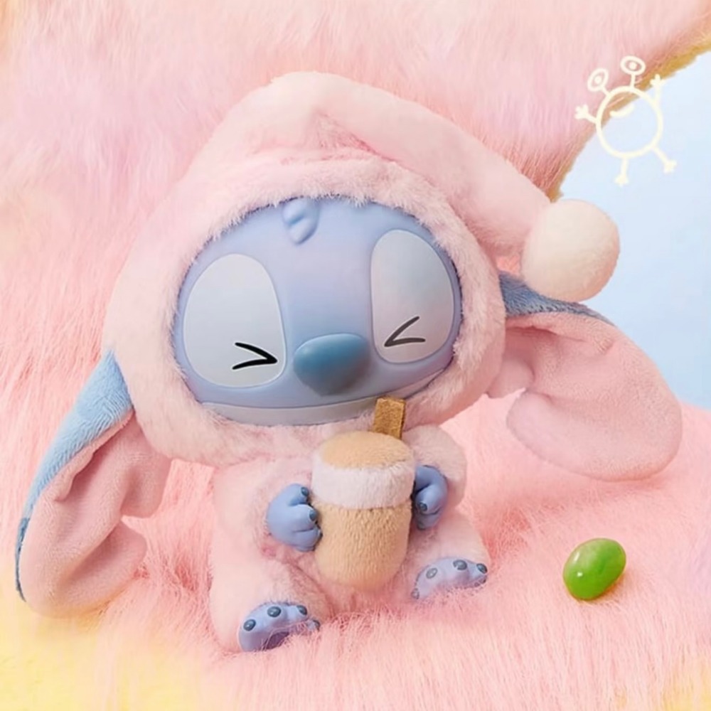 Genuine Mingchuang Premium Disney Stitch has to eat a blind box vinyl plush doll ornament no matter how sleepy it is.