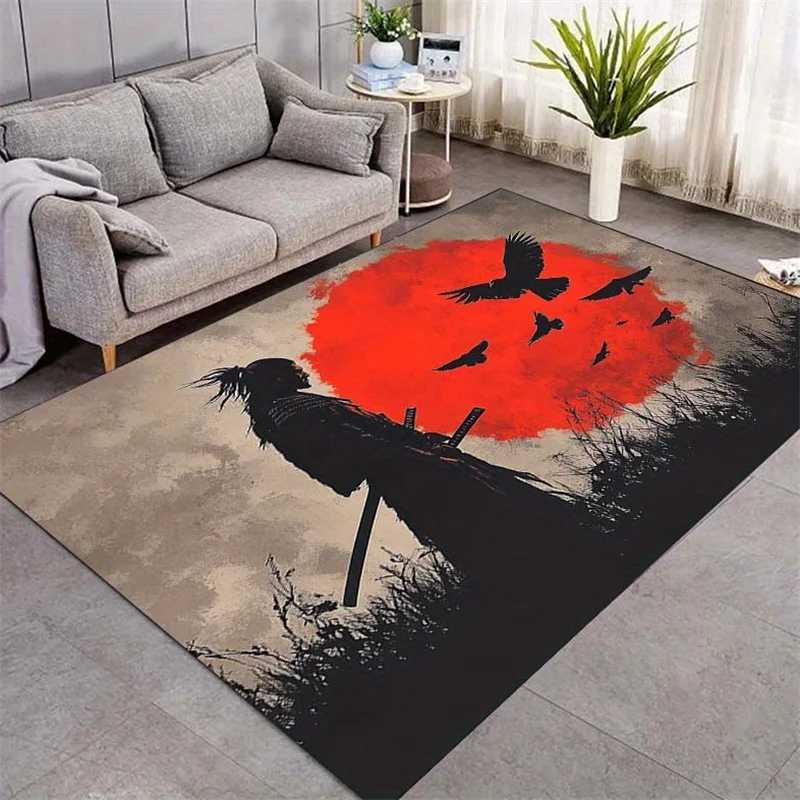 VIKAMA Warrior Spirit Pattern Carpet For Live Room Bathroom Floor Mat Soft Large Area Rug Waterproof Bedroom Rug Home Decor C250913