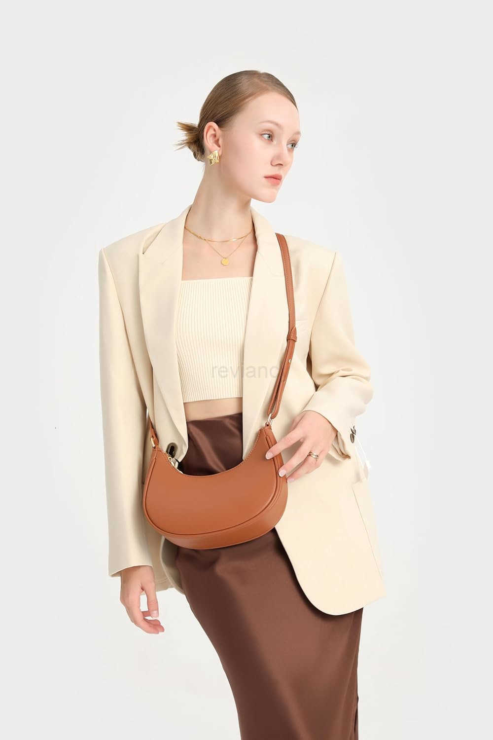 Shoulder Bag with Detachable Long StrapHobo Handbags Top Handle Vegan Leather Going Out Underarm BagW250913