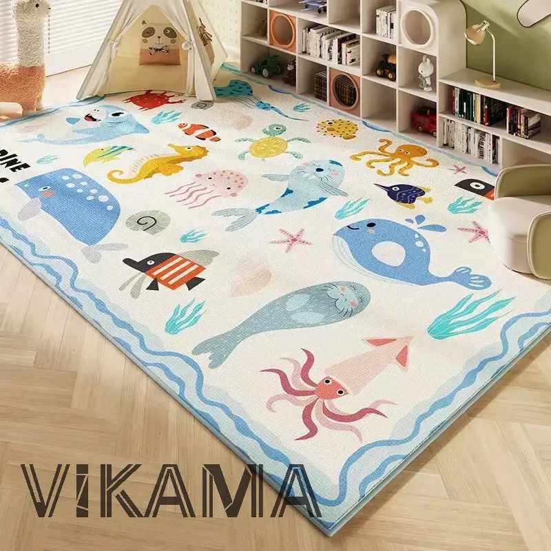VIKAMA 20 Upgraded Material Childrens Play Carpet Room Living Room Bedroom World Map Space Rug Washable Mat Home Decor C250913