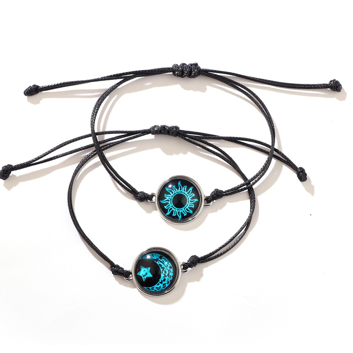 Hot Selling Sun Moon Lovers Time Leather Punk Multi-layer Beaded Braided Bracelet Couple Gift ddmymoon