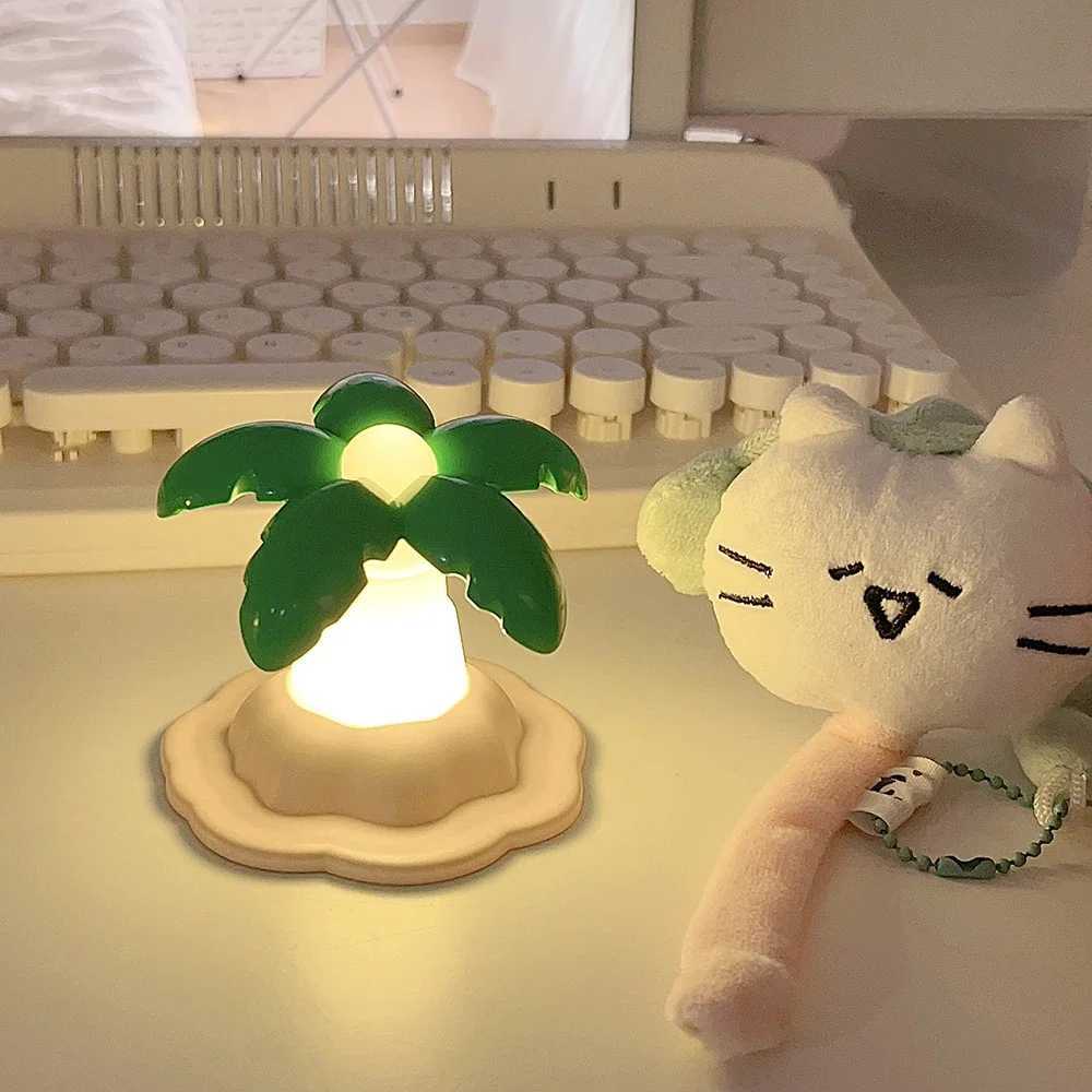 Mini Night Light LED Cartoon Coconut Tree Desk Lamp Desktop Ornament Bedside Bedroom Table Lights Children Boy Holiday Gifts C250913