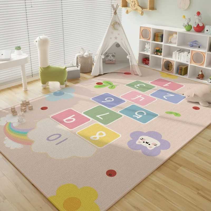 VIKAMA Childrens Room Crystal Pile Rug Stain Resistant Washable Bedroom Bed Rug Game Rug Living Room Crawl Mat Home Decor C250913
