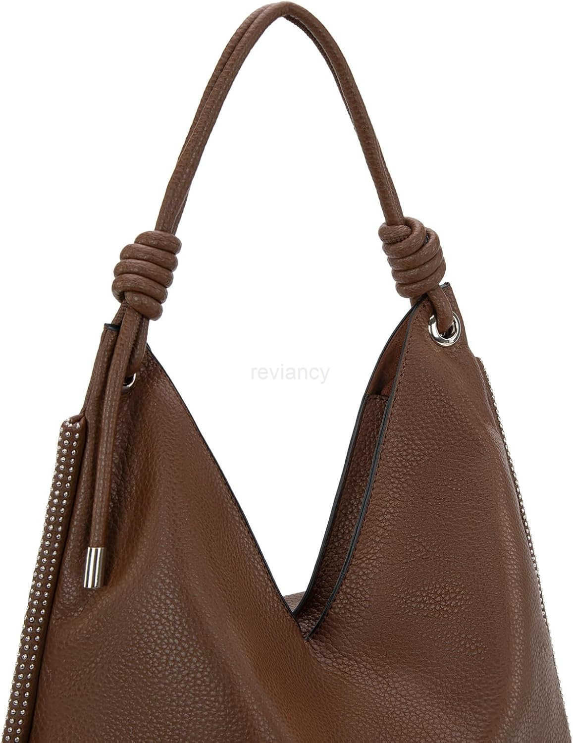 Bag for Women Soft Slouchy Top Handle Shoulder Purses Handbag with Knot StrapW250913