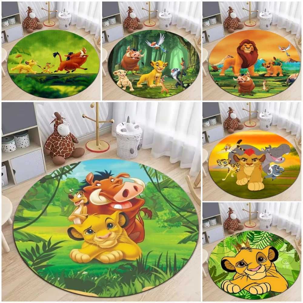 MINISO Fun Lion King Simba Rug Carpets for Living Room Decor Bedroom Soft Round Rug Chair Mat Perfect Gift Idea for Anime Lovers C250913