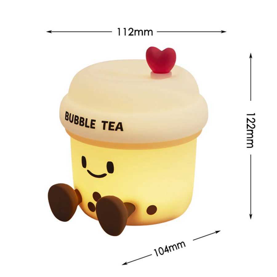 Bubble Milk Tea Led Table Lamp Cute Silicone Rechargeable Night Light for Nursery Girls Kids Gift Bedroom Bedside Mood Light C250913