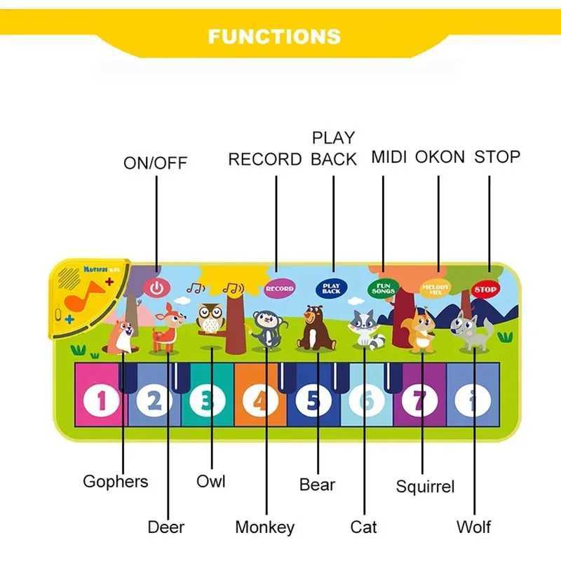 80x30cm Piano Dance Mat Kids Floor Keyboard Musical Carpet Instrument Toy Gift for Toddlers Girls Boys C250913