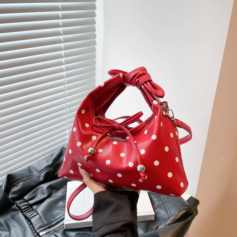 TB BHULAMTE Designer Korean INS Style Polka Dot Women's Handbag Fashion Luxury Crossbody Bag Bow Shaped Handle Detachable Shoulder Strap Special 
