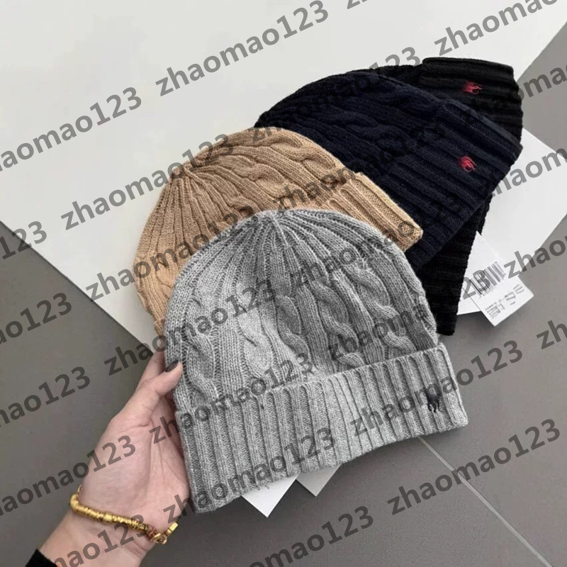 new Fashion Unisex Spring Winter Hats for Men women Knitted Beanie Wool Hat Man Knit Bonnet polo Beanie Gorros touca Thicken Warm Cap