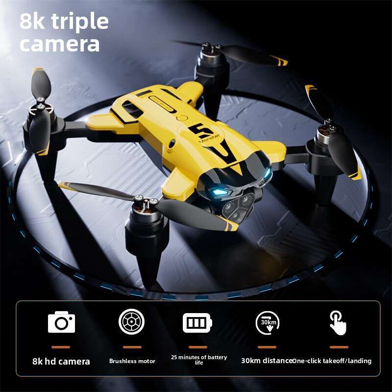 M5 Three Camera Drone HD Aerial Photography Remote Control Aircraft Optical Flow Positioning Quadcopter Foldable remote-controlled helicopter