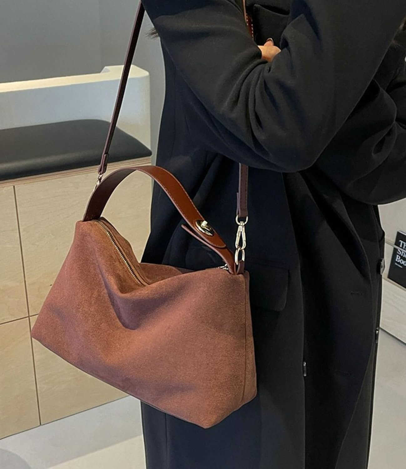 Tote Bag Women 2025 Fall Winter Handbag Retro Crossbody Shoulder Bag Trendy Top Handle Everyday Work PurseW250913