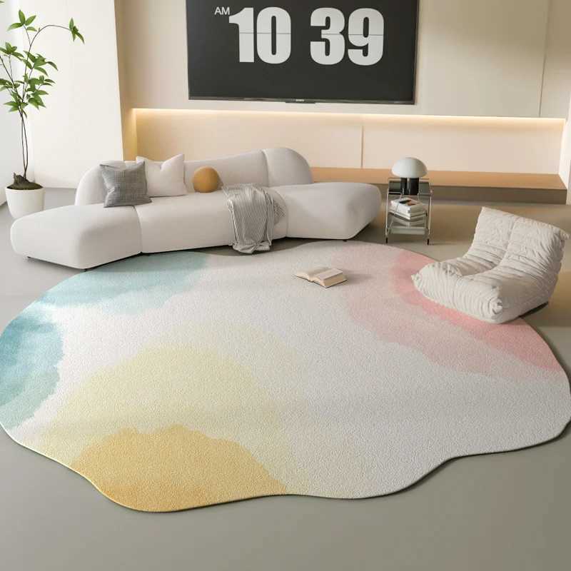 Ins Style Living Room Decoration Pink Carpet Irregular Shape Rugs for Bedroom Fluffy Soft Plush Bedside Mat Luxury Cloakroom Rug C250913