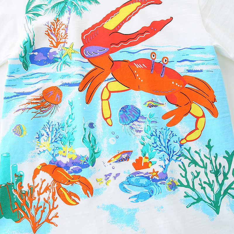 Summer New Boys' T-Shirt Cartoon Print Pullover Shirt for Toddlers and Young Boys Round Neck Short Sleeve Top