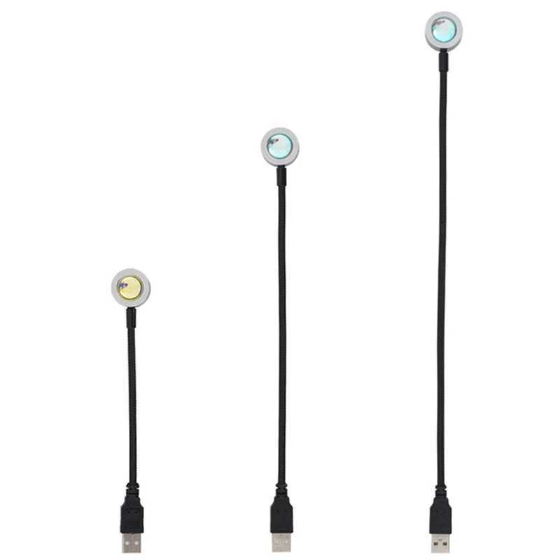 USB Sunset Lamp LED Rainbow Neon Night Light Projector Photography Wall Atmosphere Lighting for Bedroom Room Decor Nightlights C251122