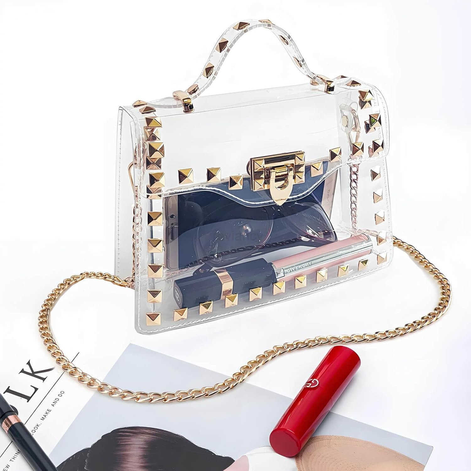 Clear Purse for Women Crossbody Bag Stadium Approved FAshion DcorW250913