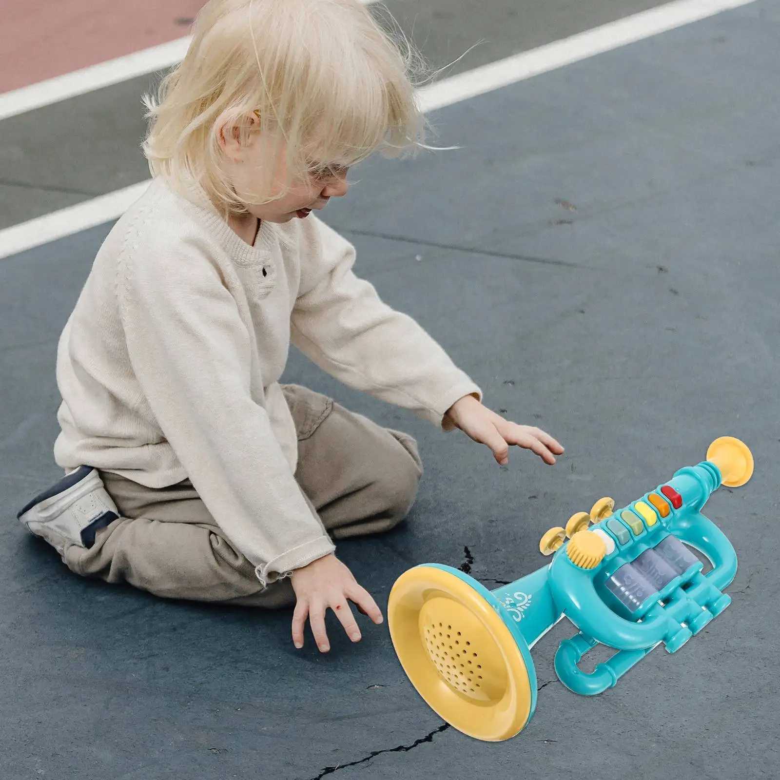 1set Creative Kids Trumpet Toy Abs Mini Musical Instrument Plaything Horn Learning Gift For Sound Maker Room Adornment Baby Y250913