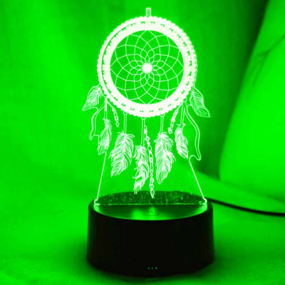 USB Dreamcatcher 3D Night Light Touch Seven Color Gradient Creative Desktop and Bedroom Atmosphere Light Room Decoration Light C250913