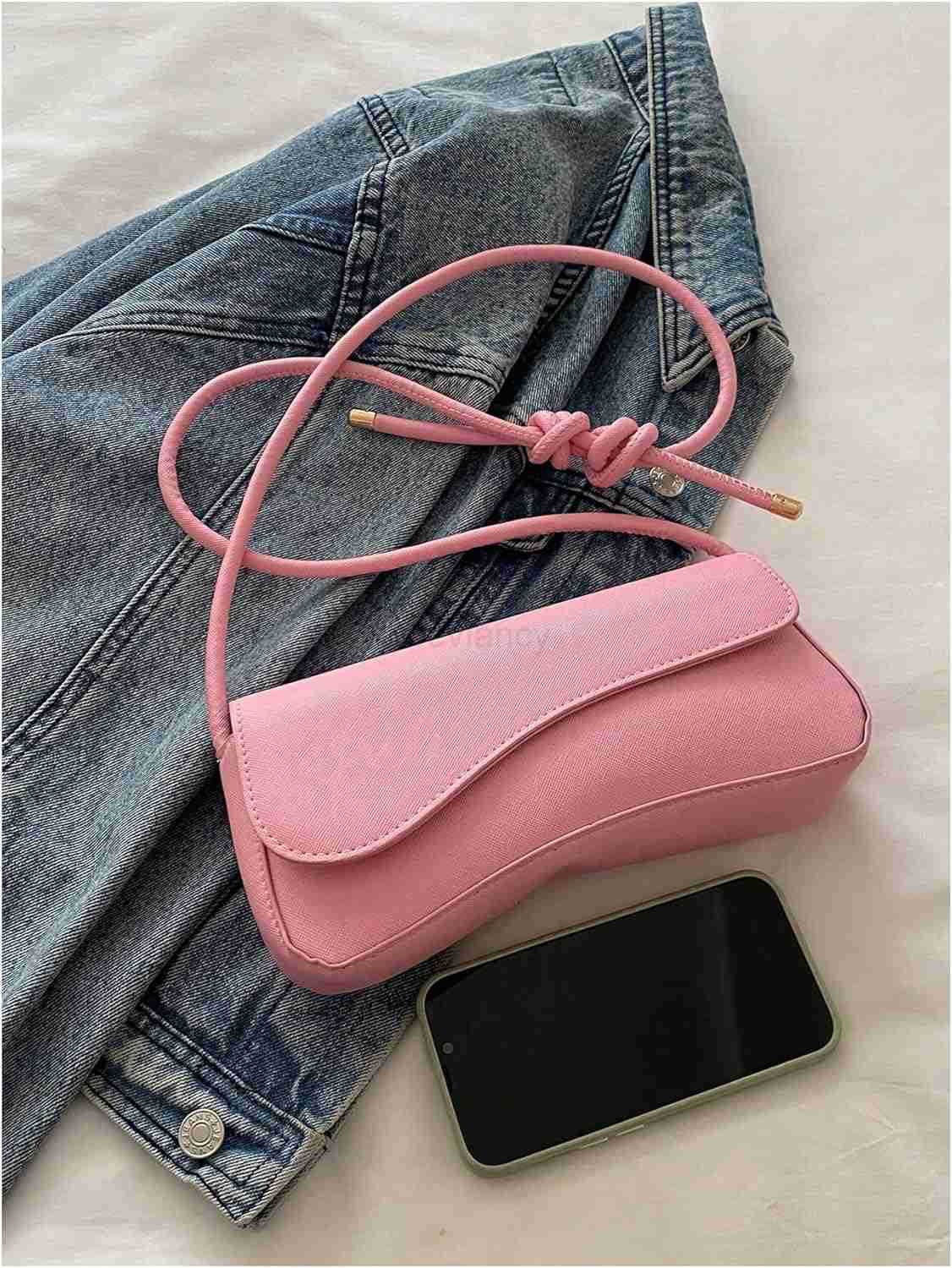 Womens Asymmetrical Flap Shoulder Bag Adjustable Knot Strap Top Handle PursesW250913