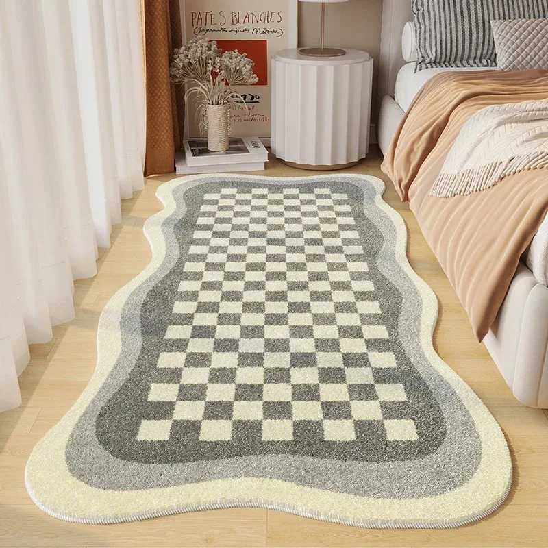 VIKAMA Simple Cream Wind Living Room Bedroom Soft Bedside Rug Home Nonslip Thickened Imitation Cashmere Carpet C250913