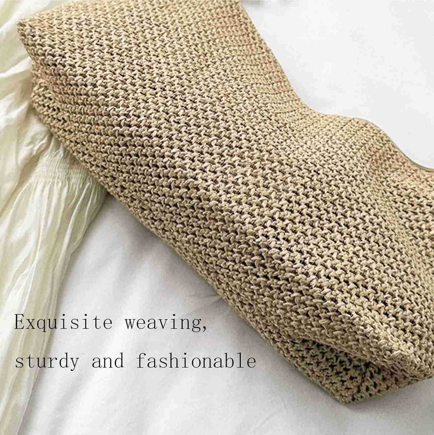 Casual Beach Tote Bag Straw Beach Bag Fashion Shoulder Bag Crossbody Bag For Beach Picnic VacationW250913