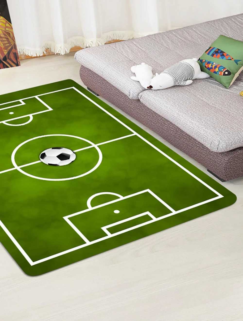 Football Field Pattern AntiSlip Rug Decor Carpet Suitable For Hotel Lobby Hostel Restaurant Bedroom Living Room C913 H260226