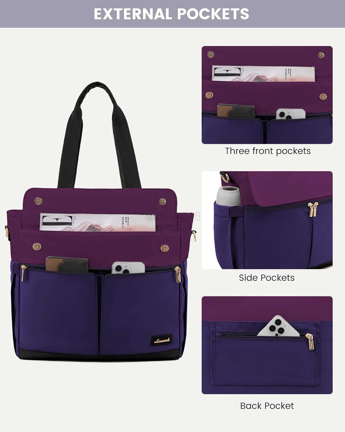 Laptop Bag for Women 156 Inch Canvas Laptop Large Capacity Work Bags Mutiple Pockets Teacher Bag Water Resistant Computer Bags for Business TravelZ250