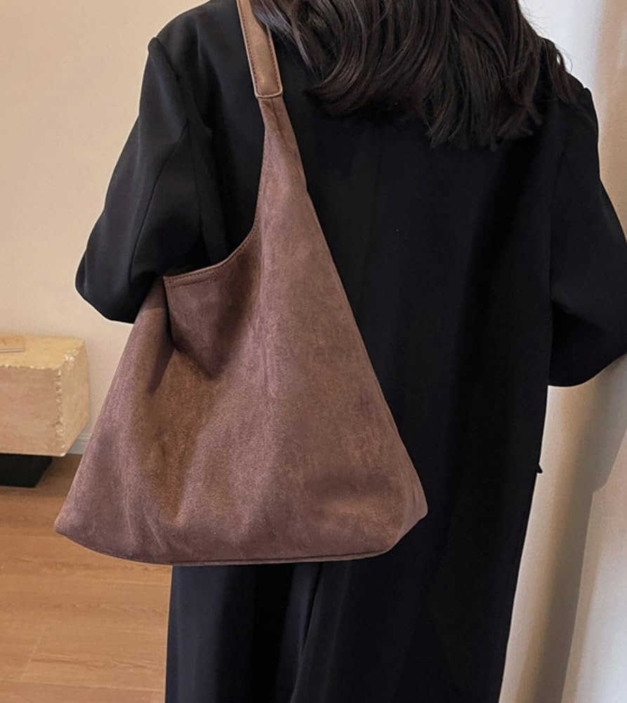 Womens Fashion Suede Shoulder Bags Large Tote Bag Retro Purse Handbag Casual Work Ladies Top Handle SatchelW250913