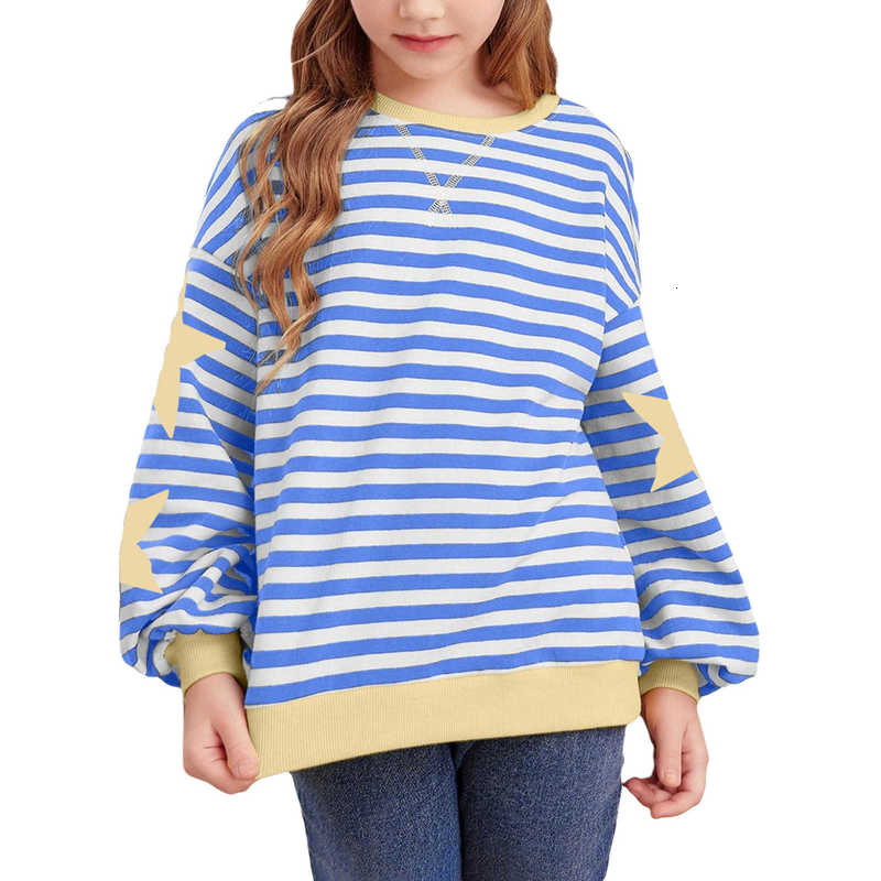 2025 Autumn Winter Commuting Color Block New Children's Loose Home Long Sleeve T-Shirt