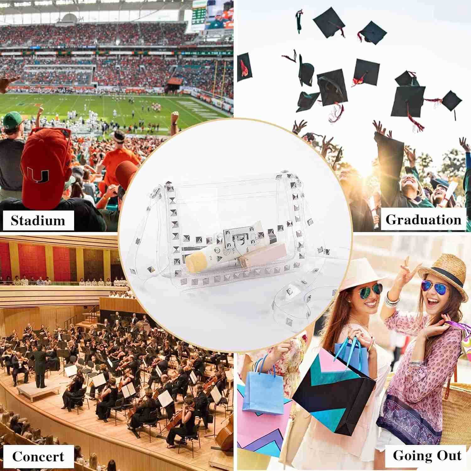 Clear Purse for Women Crossbody Bag Stadium Approved FAshion DcorW250913