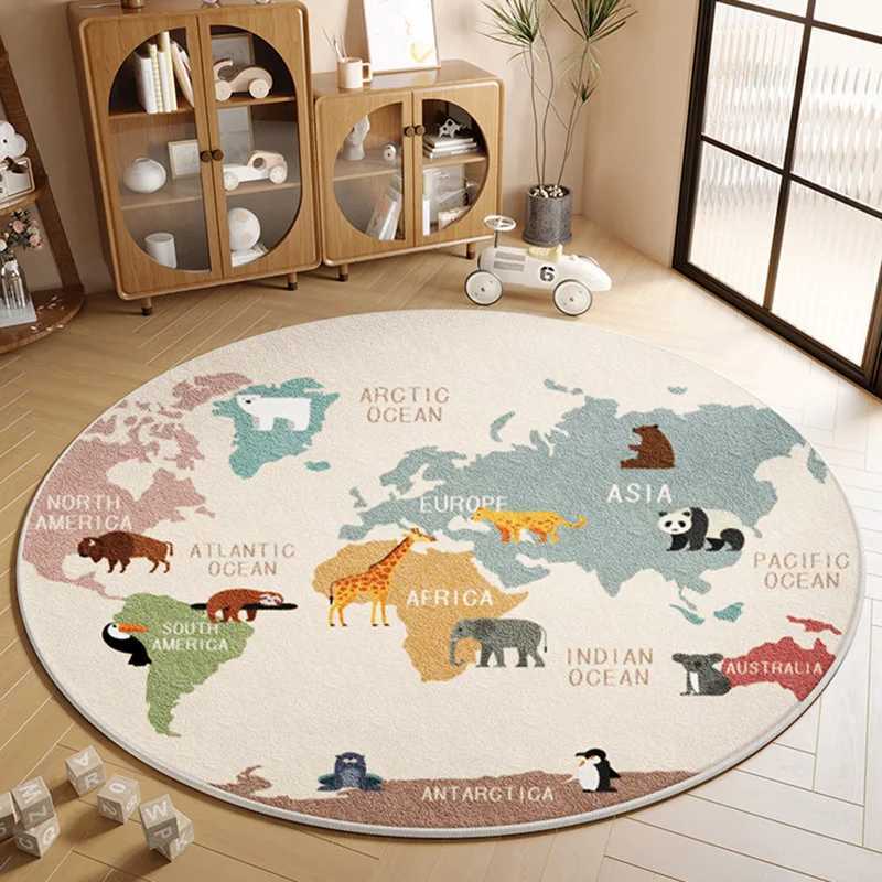 Round Animal Modular Carpet Children Room Reading 2024 New Carpets Bedroom Bedside Sofa Coffee Table Waterproof Anti Slip Rug C250913