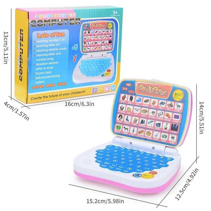 English Learning Small Laptop Toy for Kids 23 Years Boys and Girls Computer for Aphabet ABCNumbersWordsSpellingMathsMusic C250913