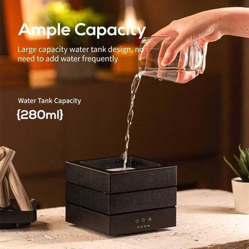 New Simulated Colorful Flame Bonfire Atmosphere Night Light with Air Humidifier Remote Control Home Essential Oil Aroma Diffuser C250913