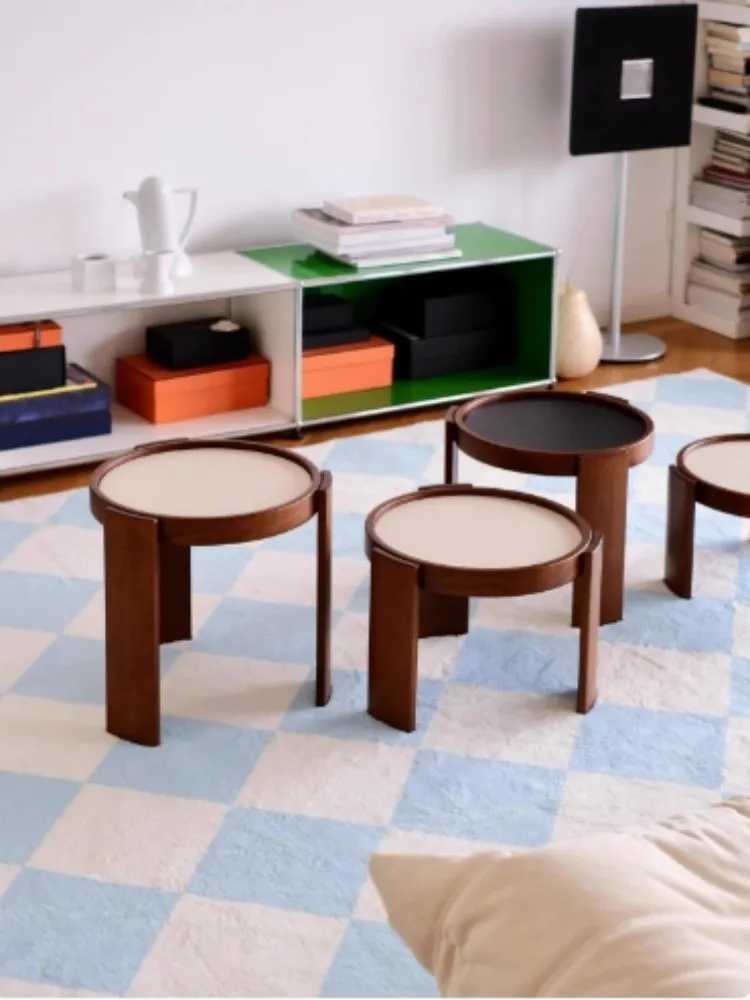 VIKAMA Blue Checkered Carpet Living Room Light Luxury French Bedroom Sofa Floor Mat Furniture Decoration C250913