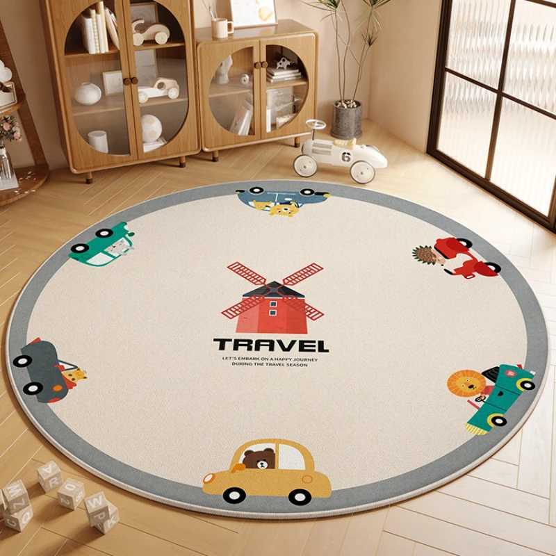 Childrens Room Living Room Bedroom Bedside Carpet Round Room Maintenance Free Carpets Sound Insulation Anti Slip Cartoon Rug C250913