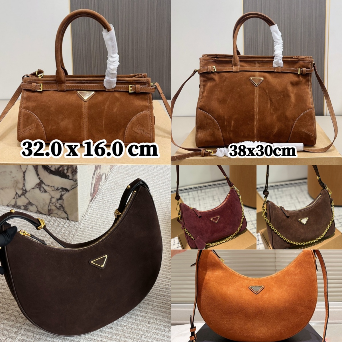Brown suede designer bag Womens Designer Totes Soft Leather Handbag Casual Mens New Tote Autumn Winter Suede Underarm Shoulder Bag 55677