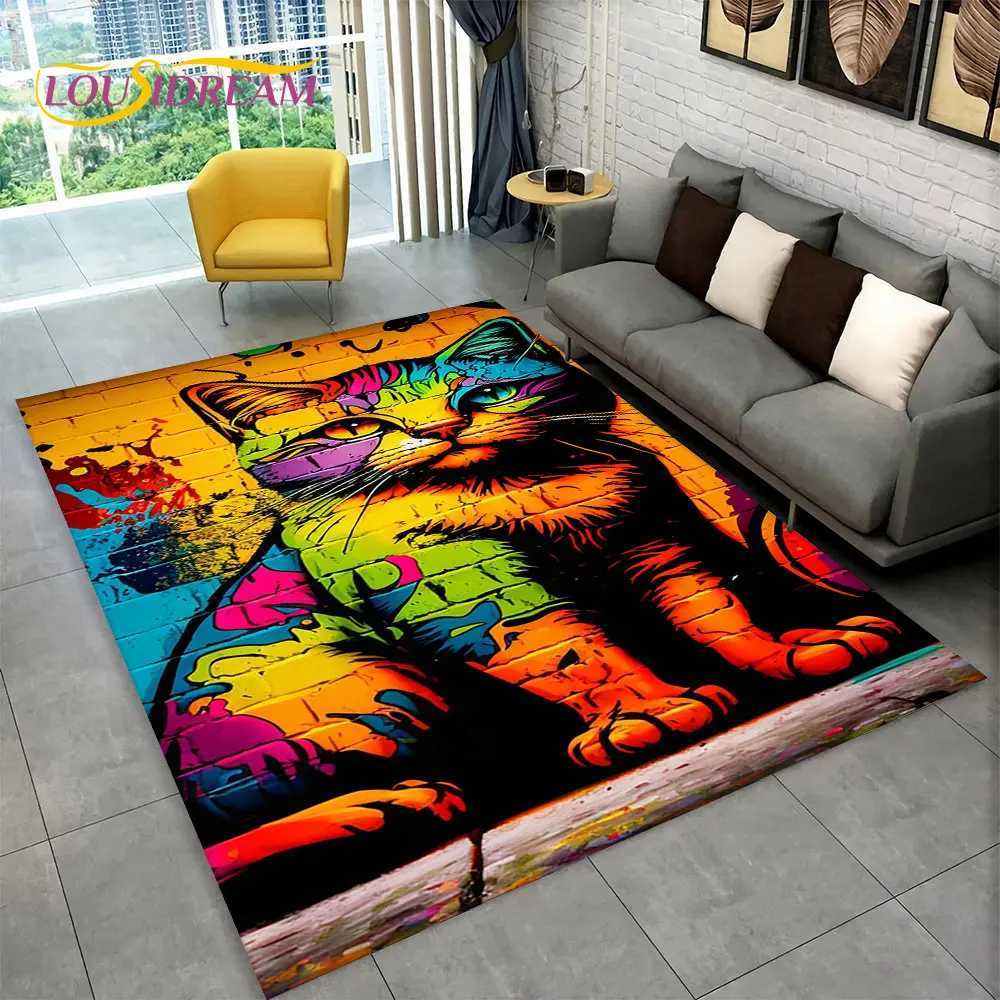 3D Cartoon Cute Cat Area Rug LargeCarpet Rug for Living Room Bedroom Sofa Doormat Kitchen DecorationChild Nonslip Floor Mat C250913