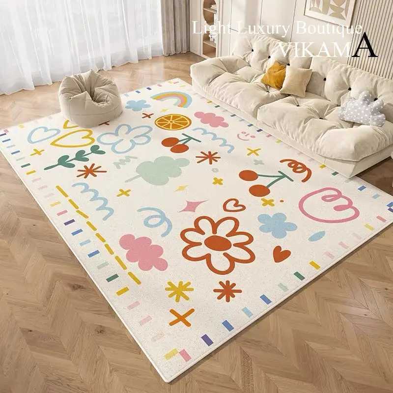 Vikamar Cartoon Style Living Room Crystal Velvet Carpet Bedroom Antidirt Carpet Antislip Absorbent Carpet C250913