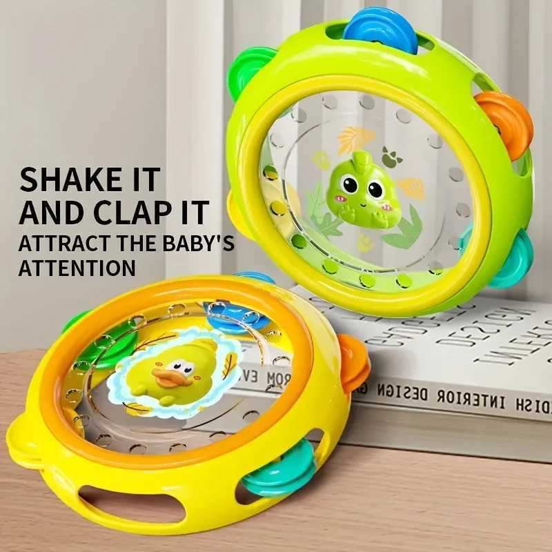 Cartoon frog and duck tambourine ring Vibrating tambourine suitable for children 03 years old clapping toy C250913