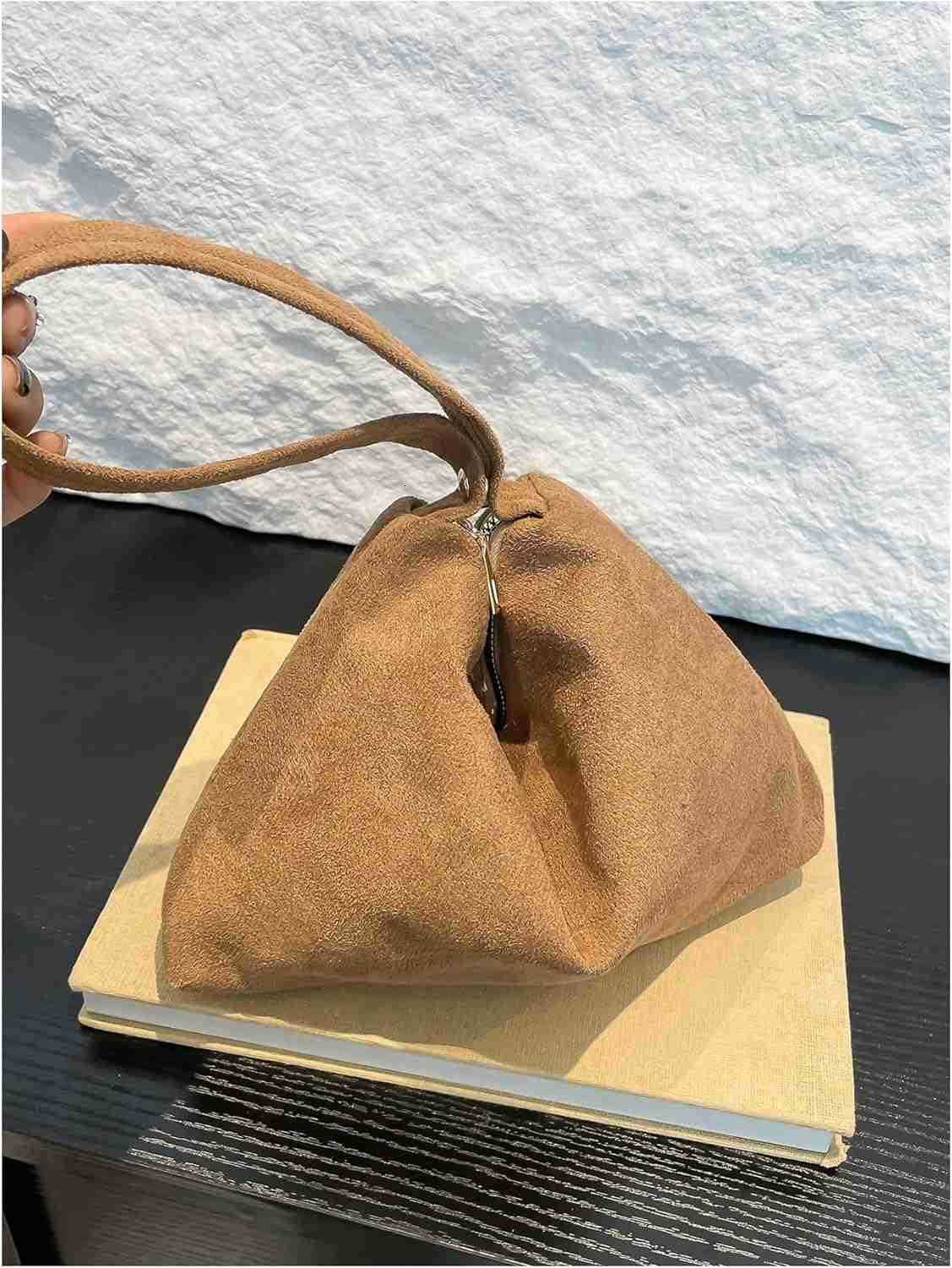 Womens Small Square Top Handle Clutch Purse Zipper Closure Dumpling BagsW250913