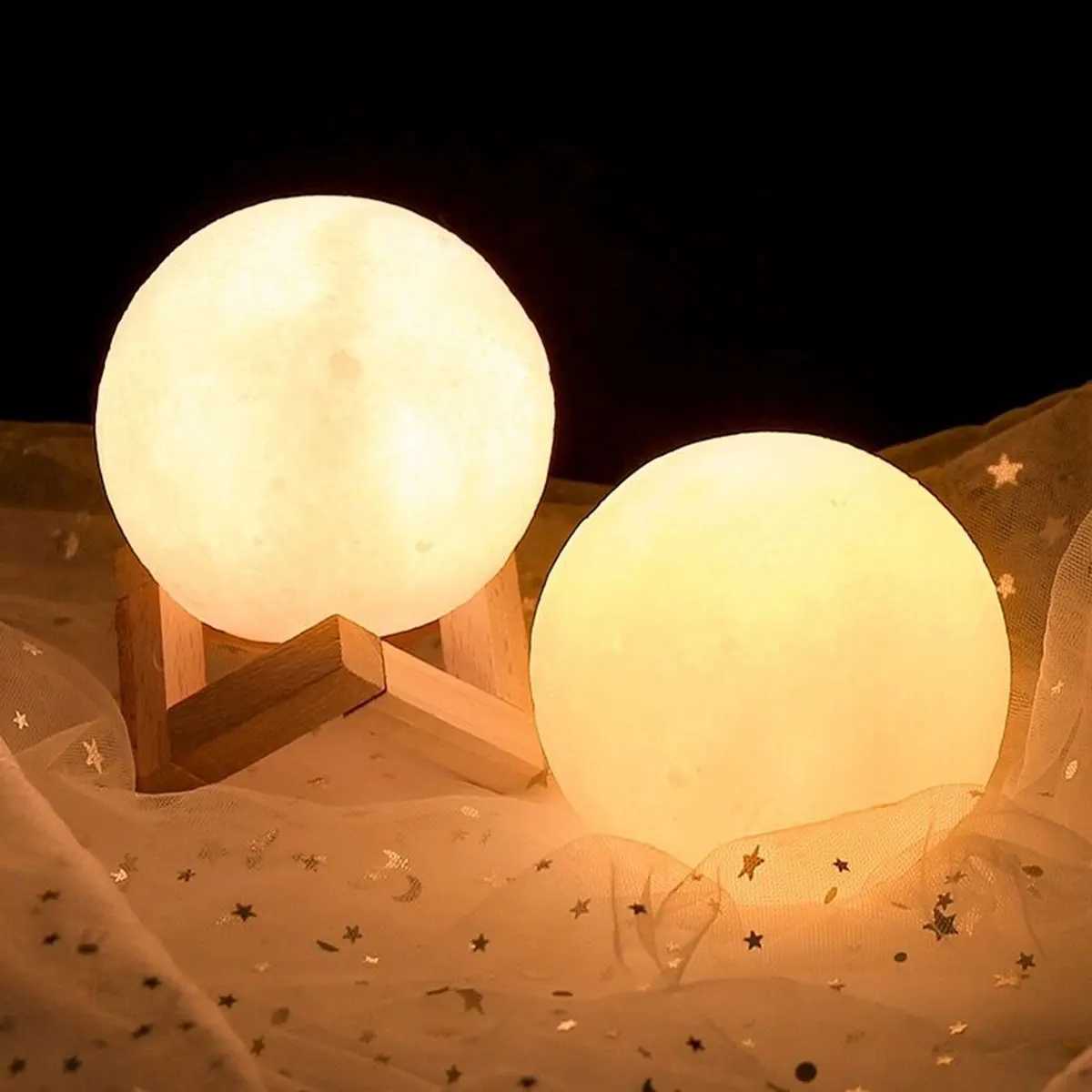 8cm Moom Night Light Romantic Atmosphere Creative Gift Moon Light LED Bedroom Bed Decoration Ambiance Light Lamp Soft Warm Light C251122
