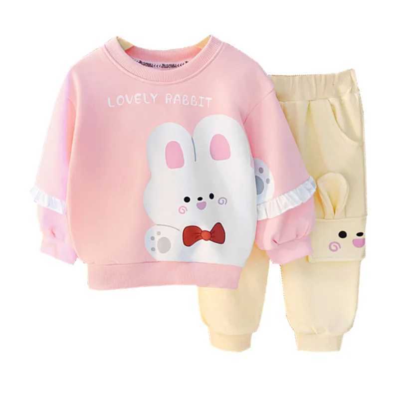 New Spring Autumn Baby Clothes Suit Children Girls Fashion Cartoon TShirt Pants 2PcsSet Toddler Sports Costume Kids Tracksuits C250913