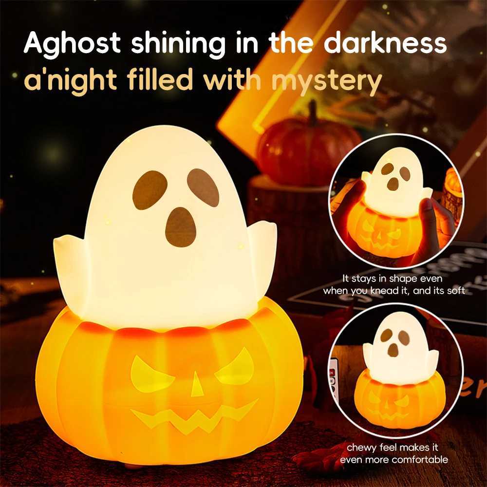 Novelty Pumpkin Night Light Colorful Changing Silicone Toy Nightlight Touch Sensor Table Lamp For Halloween Party Room Decor C251122