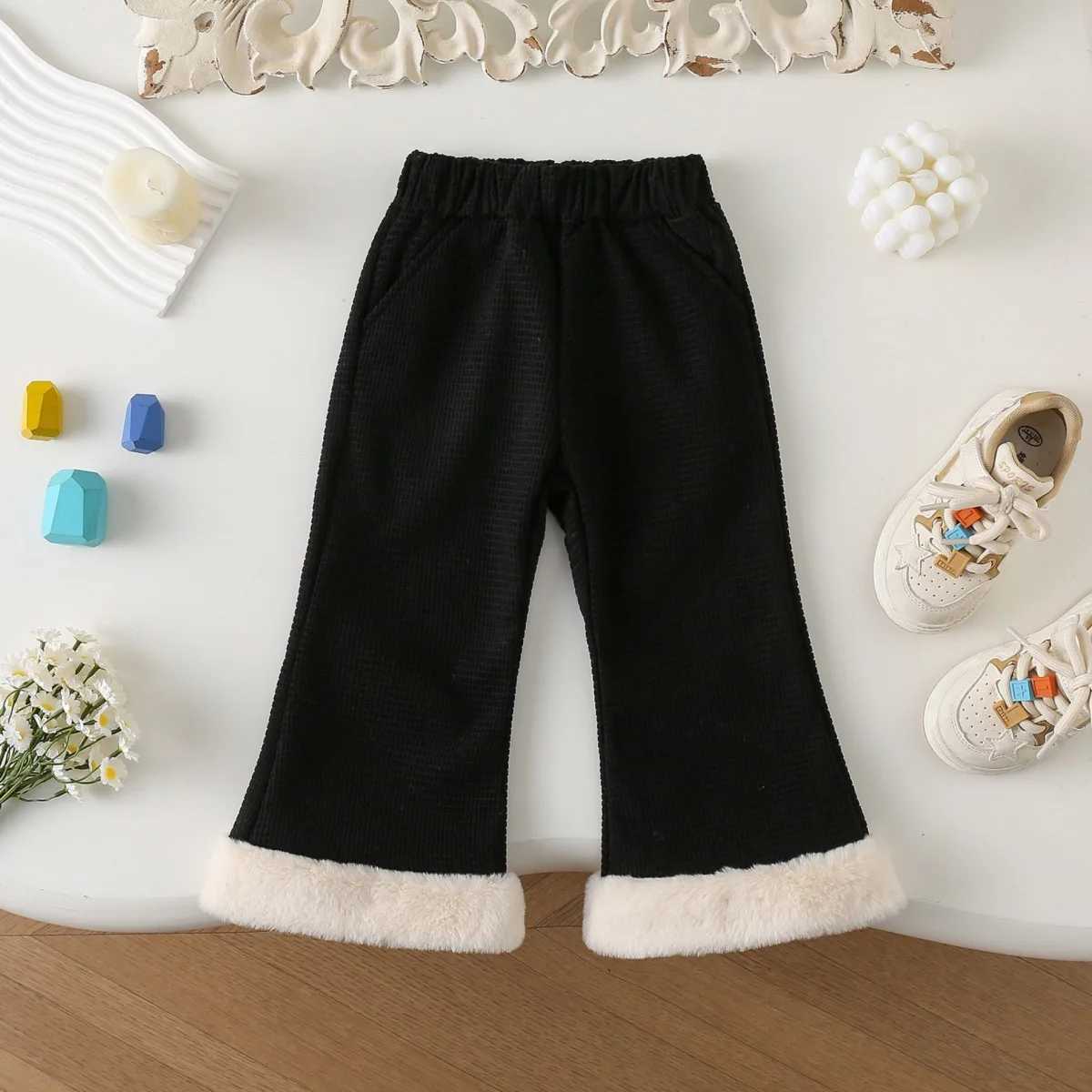 Childrens Clothing Sets Bow Lamb Wool Long Sleeve Fleece Pants 2pcs Sets Toddler Girl Clothes Kids Boutique Clothes C250913