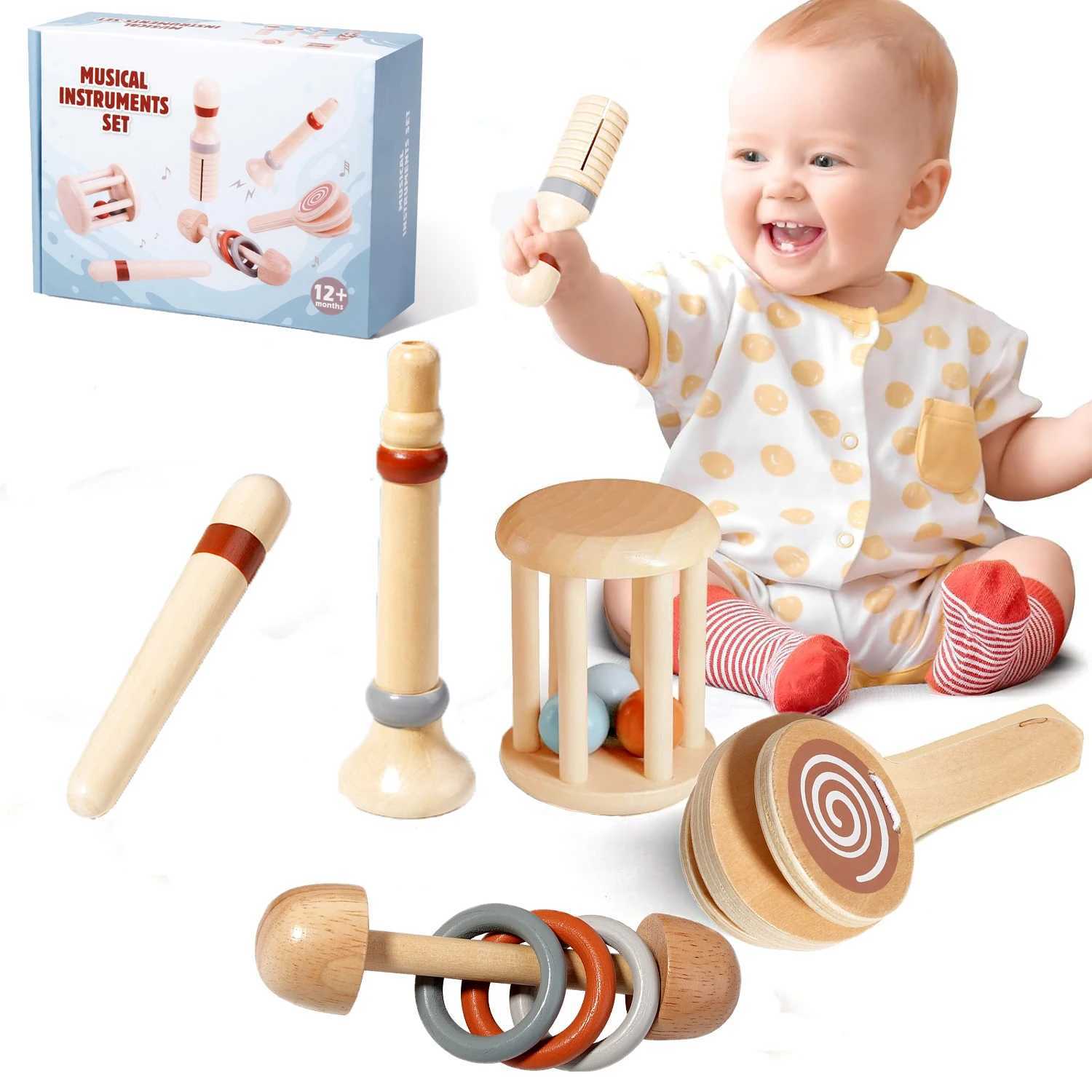 Baby Musical Toys Montessori Toys Wooden Percussion Instruments Set oddler Music Toys Preschool Educational Birthday Gift C250913